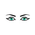 Modern logo for makeup artists. Eye icon with eyebrow correction